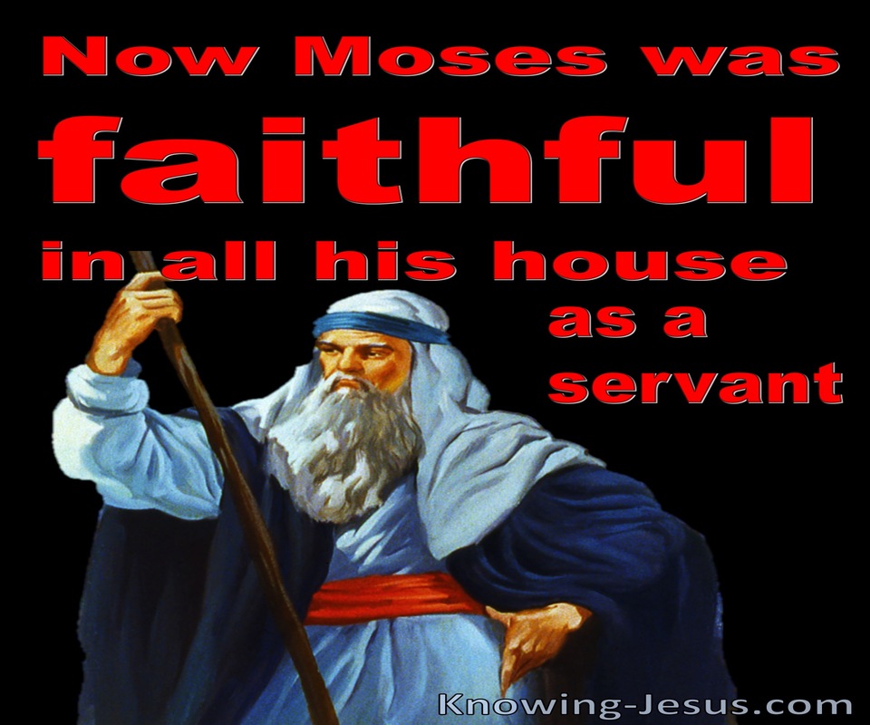Hebrews 3:5 Moses Was Faithful In His House As A Servant (red)